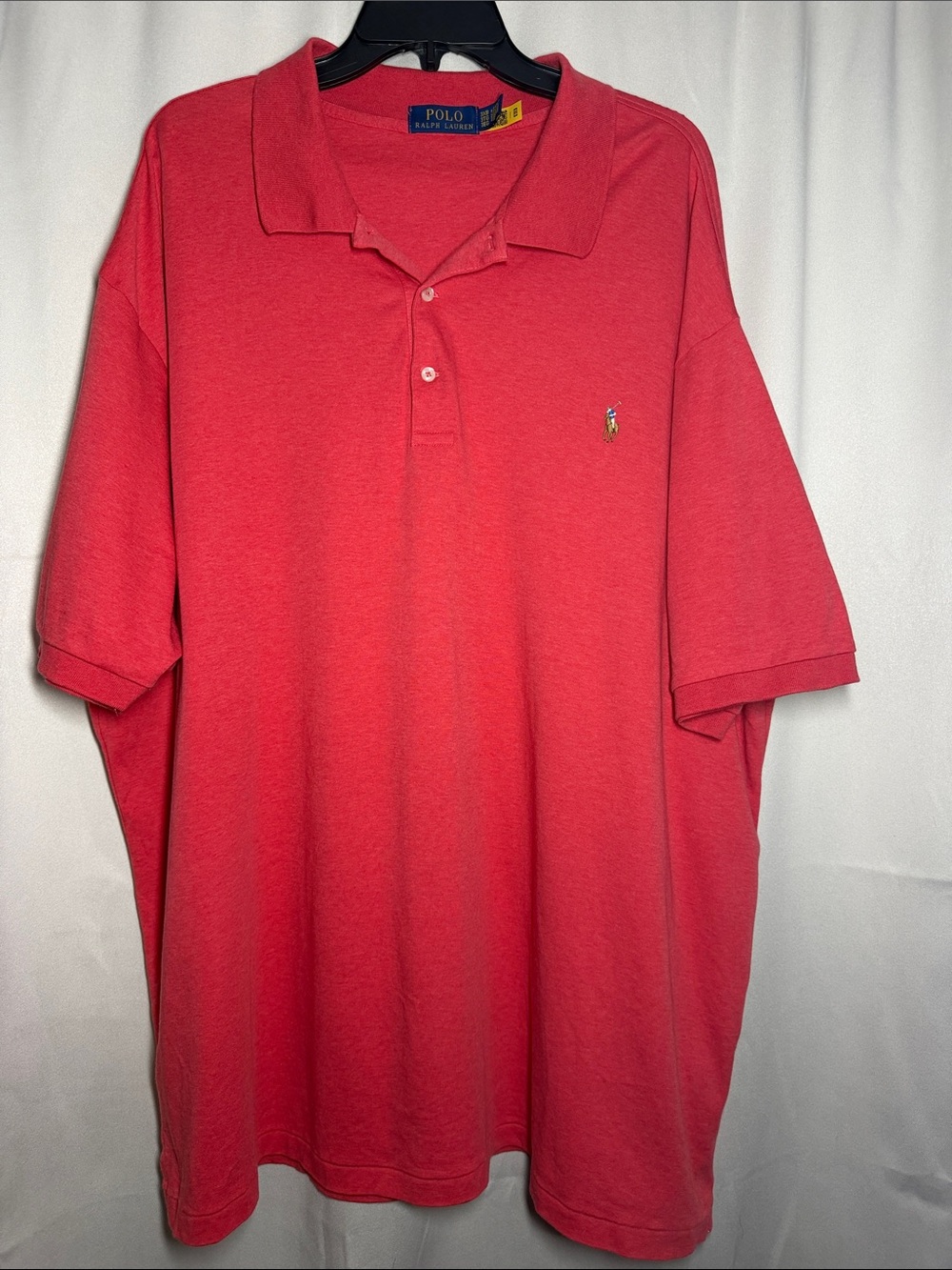 Polo Ralph Lauren Men’s Embroidered Pony Short Sleeve Knit Cotton Polo Red 3XB